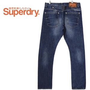 Superdry Vintage "The Foundry Low"  Cinch-Waist Dark-Wash Jeans Men's 3…